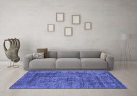 Machine Washable Abstract Blue Contemporary Rug, wshcon2757blu