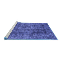 Sideview of Machine Washable Abstract Blue Contemporary Rug, wshcon2757blu