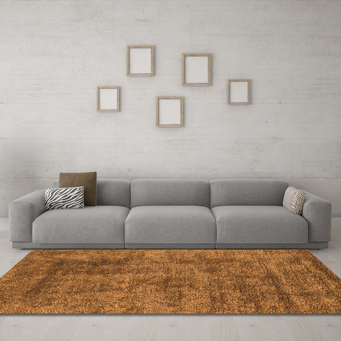 Machine Washable Abstract Orange Contemporary Area Rugs in a Living Room, wshcon2757org