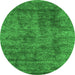 Machine Washable Abstract Green Contemporary Area Rugs, wshcon2757grn