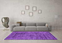 Machine Washable Abstract Purple Contemporary Rug, wshcon2757pur