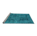 Sideview of Machine Washable Abstract Light Blue Contemporary Rug, wshcon2757lblu