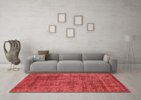 Machine Washable Abstract Red Contemporary Rug, wshcon2757red