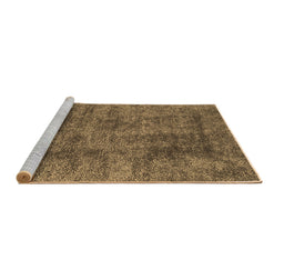 Sideview of Machine Washable Abstract Brown Contemporary Rug, wshcon2757brn