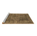 Sideview of Machine Washable Abstract Brown Contemporary Rug, wshcon2757brn