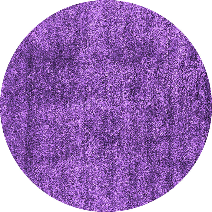 Round Machine Washable Abstract Purple Contemporary Area Rugs, wshcon2757pur