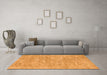 Machine Washable Abstract Orange Contemporary Area Rugs in a Living Room, wshcon2758org