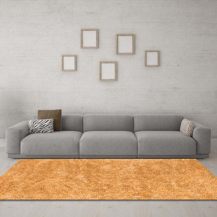 Machine Washable Abstract Orange Contemporary Area Rugs in a Living Room, wshcon2758org