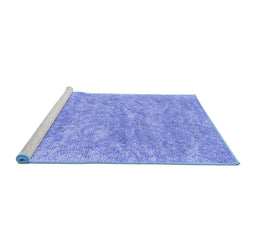 Sideview of Machine Washable Abstract Blue Contemporary Rug, wshcon2758blu