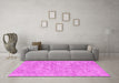 Machine Washable Abstract Pink Contemporary Rug in a Living Room, wshcon2758pnk