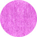 Round Abstract Pink Contemporary Rug, con2758pnk