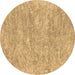 Round Abstract Brown Contemporary Rug, con2758brn