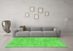 Machine Washable Abstract Green Contemporary Area Rugs in a Living Room,, wshcon2758grn