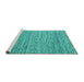 Sideview of Machine Washable Abstract Turquoise Contemporary Area Rugs, wshcon2759turq