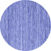 Round Abstract Blue Contemporary Rug, con2759blu