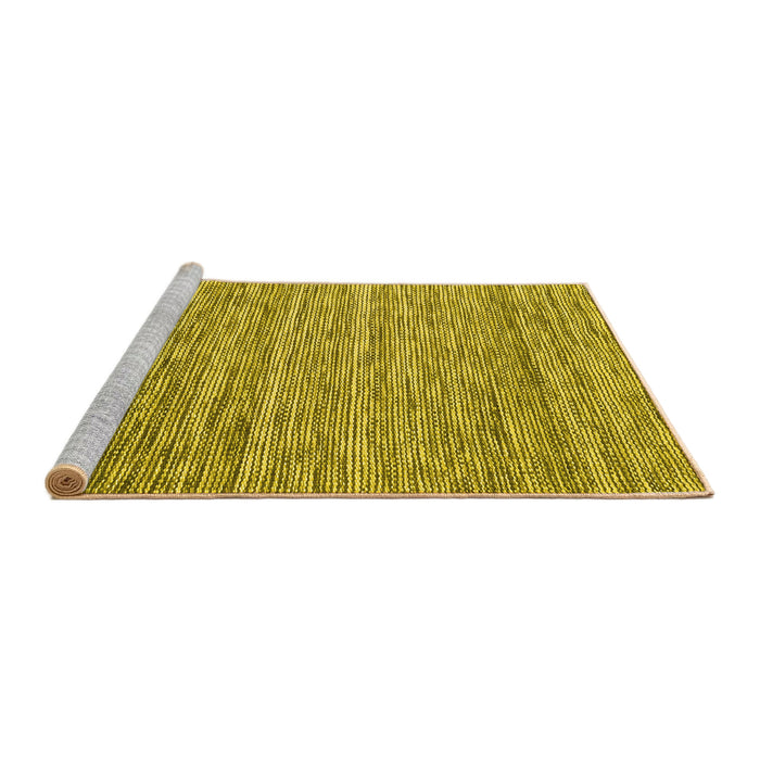 Sideview of Machine Washable Abstract Yellow Contemporary Rug, wshcon2759yw