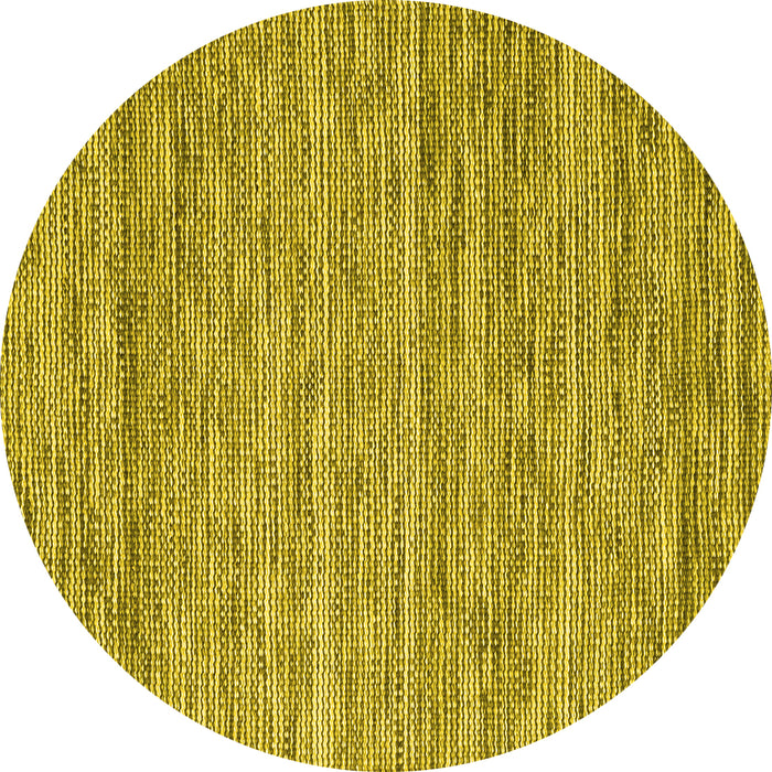 Round Abstract Yellow Contemporary Rug, con2759yw