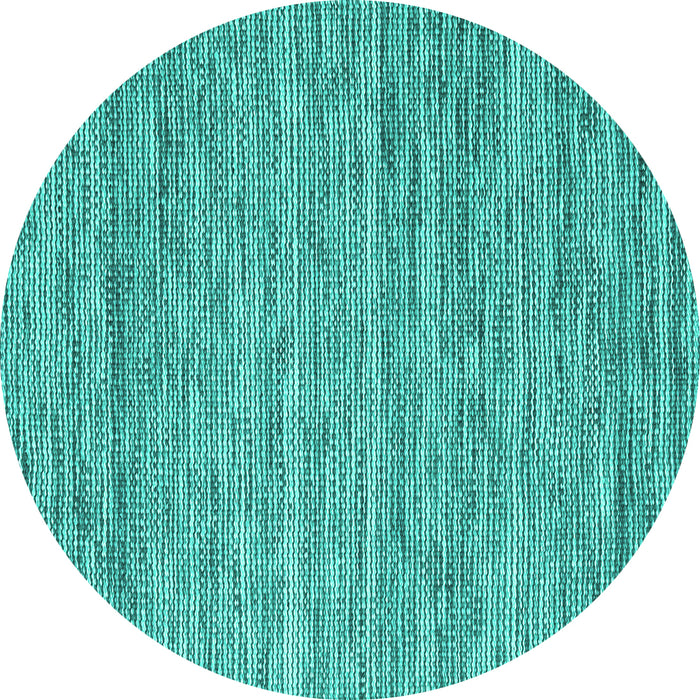 Round Abstract Turquoise Contemporary Rug, con2759turq