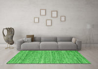 Machine Washable Abstract Green Contemporary Rug, wshcon2759grn