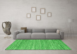 Machine Washable Abstract Green Contemporary Area Rugs in a Living Room,, wshcon2759grn