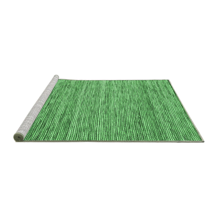 Sideview of Machine Washable Abstract Emerald Green Contemporary Area Rugs, wshcon2759emgrn