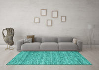 Machine Washable Abstract Turquoise Contemporary Rug, wshcon2759turq