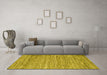 Machine Washable Abstract Yellow Contemporary Rug in a Living Room, wshcon2759yw