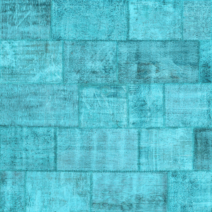 Square Patchwork Light Blue Transitional Rug, con275lblu