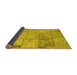 Sideview of Patchwork Yellow Transitional Rug, con275yw