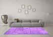 Machine Washable Patchwork Purple Transitional Area Rugs in a Living Room, wshcon275pur