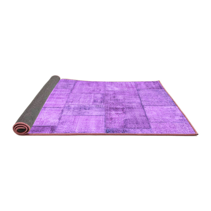 Sideview of Patchwork Purple Transitional Rug, con275pur