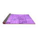 Sideview of Patchwork Purple Transitional Rug, con275pur