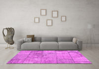 Machine Washable Patchwork Pink Transitional Rug, wshcon275pnk