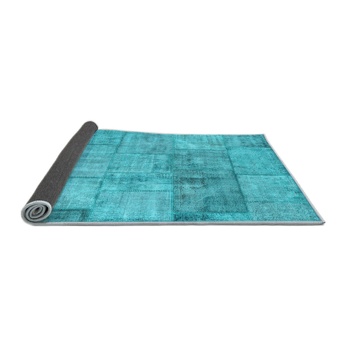 Sideview of Patchwork Light Blue Transitional Rug, con275lblu