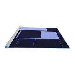 Sideview of Machine Washable Abstract Blue Contemporary Rug, wshcon2760blu