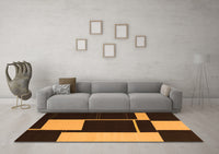 Machine Washable Abstract Orange Contemporary Rug, wshcon2760org