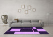 Machine Washable Abstract Purple Contemporary Area Rugs in a Living Room, wshcon2760pur