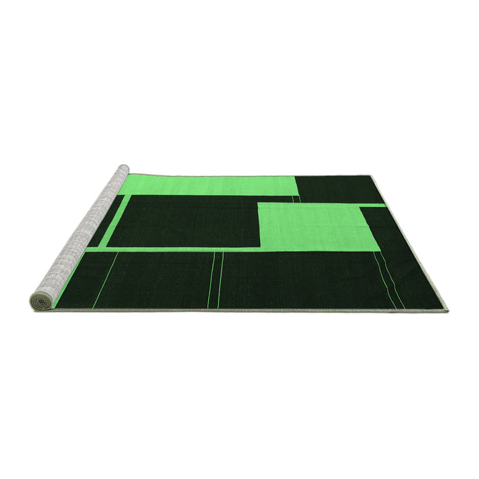Sideview of Machine Washable Abstract Emerald Green Contemporary Area Rugs, wshcon2760emgrn