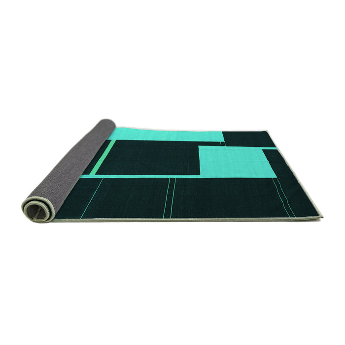Sideview of Abstract Turquoise Contemporary Rug, con2760turq