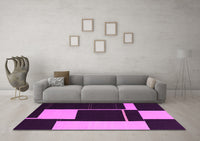 Machine Washable Abstract Pink Contemporary Rug, wshcon2760pnk