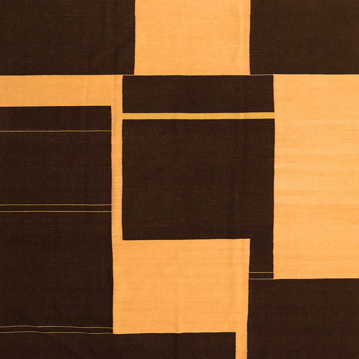 Round Machine Washable Abstract Orange Contemporary Area Rugs, wshcon2760org