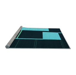 Sideview of Machine Washable Abstract Light Blue Contemporary Rug, wshcon2760lblu