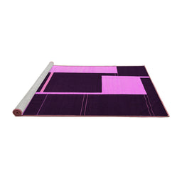 Sideview of Machine Washable Abstract Pink Contemporary Rug, wshcon2760pnk