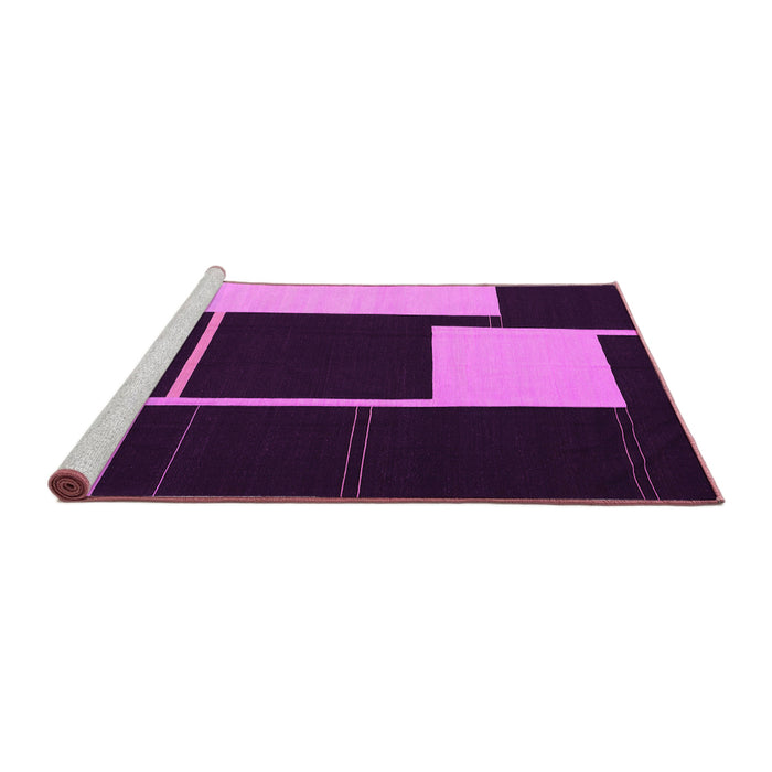 Sideview of Machine Washable Abstract Pink Contemporary Rug, wshcon2760pnk