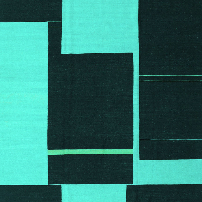 Machine Washable Abstract Turquoise Contemporary Area Rugs, wshcon2760turq