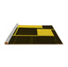 Sideview of Machine Washable Abstract Yellow Contemporary Rug, wshcon2760yw