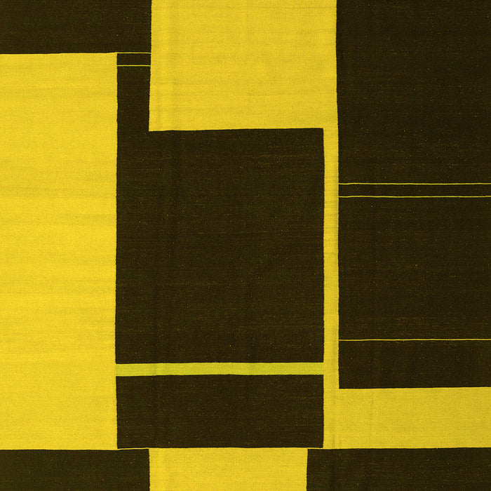 Abstract Yellow Contemporary Rug, con2760yw