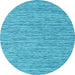 Round Abstract Light Blue Contemporary Rug, con2761lblu