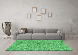Machine Washable Abstract Green Contemporary Area Rugs in a Living Room,, wshcon2761grn