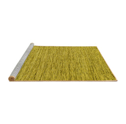 Sideview of Machine Washable Abstract Yellow Contemporary Rug, wshcon2761yw